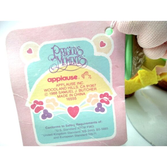 Precious Moments June Doll 1988 Applause Vintage Metal Stand Pail Summer Tags - Picture 4 of 12